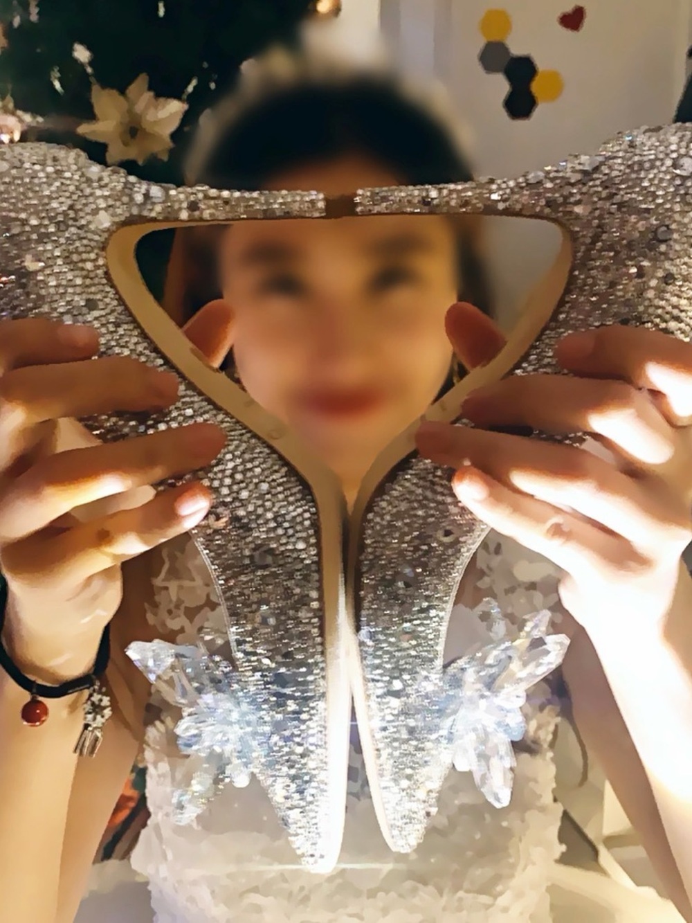 Crystal Embellished Pointed Toe Pumps in Silver - Picture 2 of 16